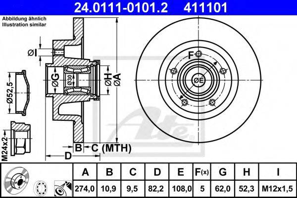 Тормозной диск ATE 24.0111-0101.2