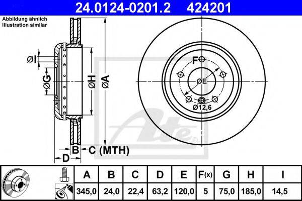 Тормозной диск ATE 24.0124-0201.2