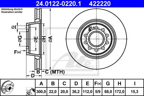 Тормозной диск ATE 24.0122-0220.1