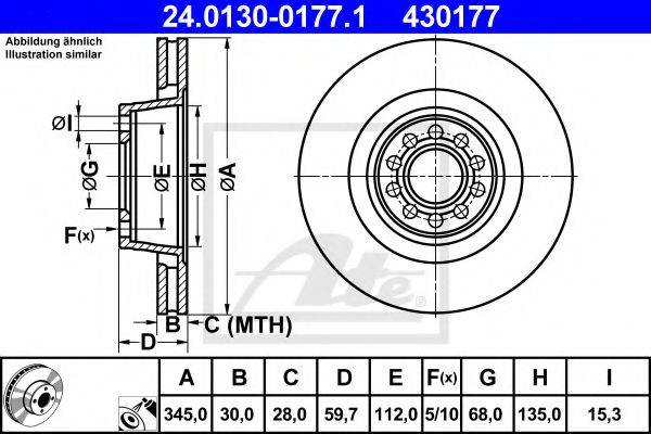 Тормозной диск ATE 24.0130-0177.1