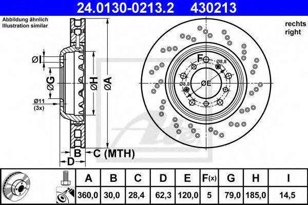 Тормозной диск ATE 24.0130-0213.2