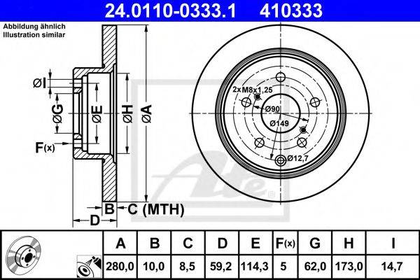 Тормозной диск ATE 24.0110-0333.1