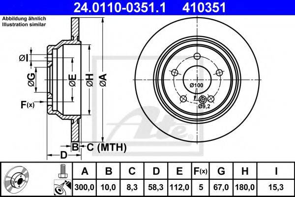 Тормозной диск ATE 24.0110-0351.1