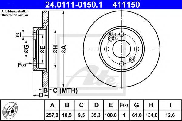 Тормозной диск ATE 24.0111-0150.1