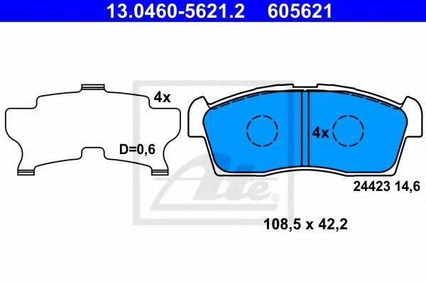 Комплект тормозных колодок, дисковый тормоз ATE 13.0460-5621.2