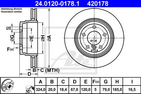Тормозной диск ATE 24.0120-0178.1