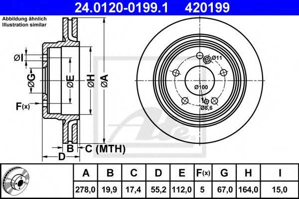 Тормозной диск ATE 24.0120-0199.1