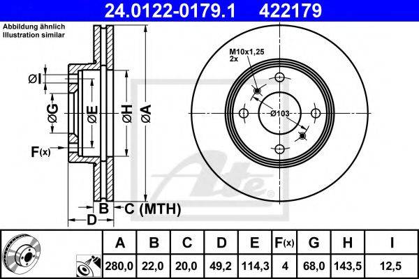Тормозной диск ATE 24.0122-0179.1