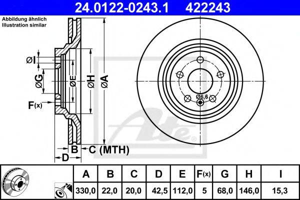 Тормозной диск ATE 24.0122-0243.1