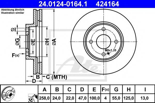 Тормозной диск ATE 24.0124-0164.1