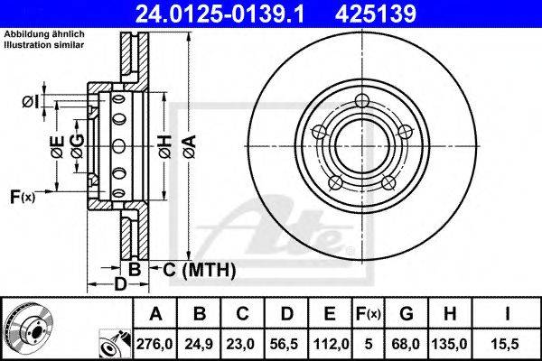 Тормозной диск ATE 24.0125-0139.1