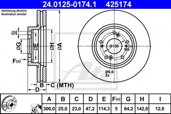 Тормозной диск ATE 24.0125-0174.1