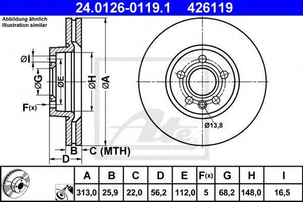 Тормозной диск ATE 24.0126-0119.1