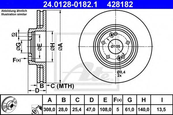 Тормозной диск ATE 24.0128-0182.1