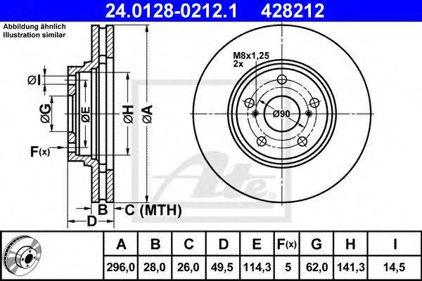 Тормозной диск ATE 24.0128-0212.1