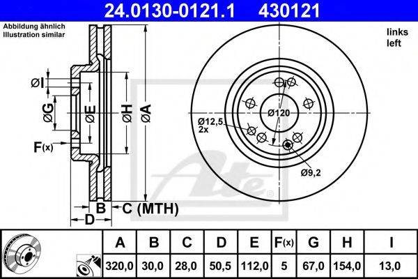 Тормозной диск ATE 24.0130-0121.1