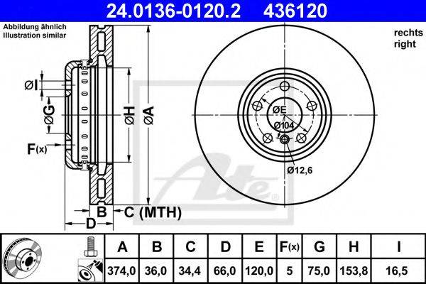 Тормозной диск ATE 24.0136-0120.2