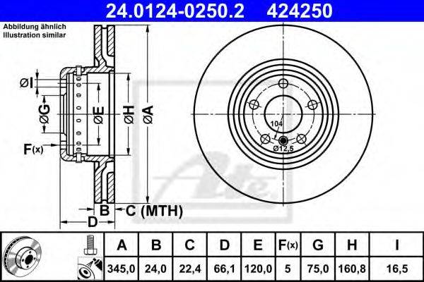 Тормозной диск ATE 24.0124-0250.2