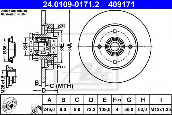 Тормозной диск ATE 24.0109-0171.2