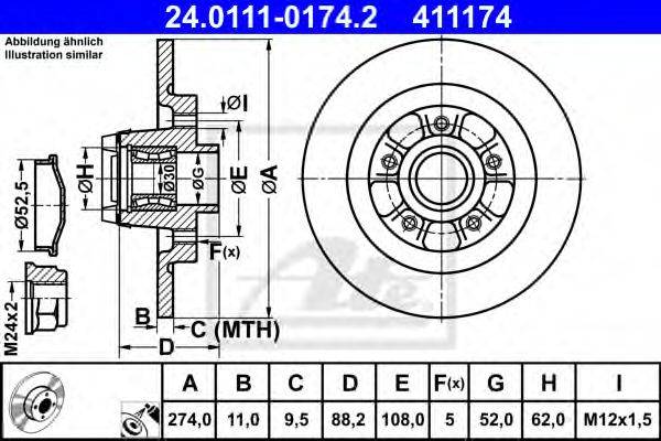 Тормозной диск ATE 24.0111-0174.2