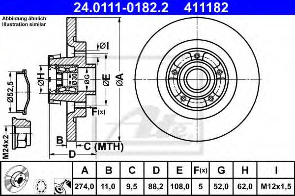 Тормозной диск ATE 24.0111-0182.2