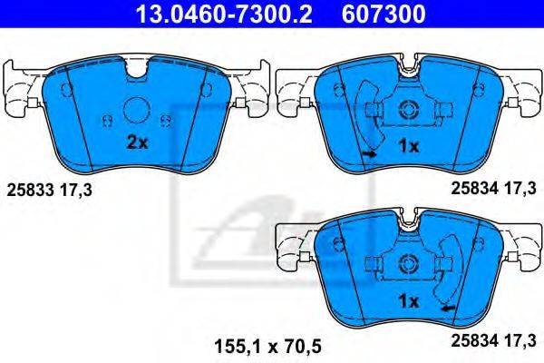 Комплект тормозных колодок, дисковый тормоз ATE 13.0460-7300.2