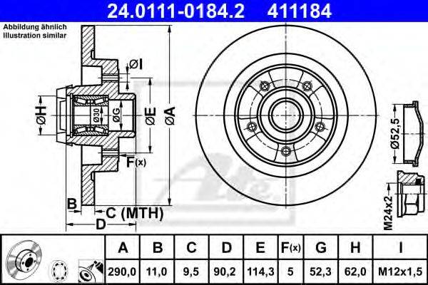 Тормозной диск ATE 24.0111-0184.2