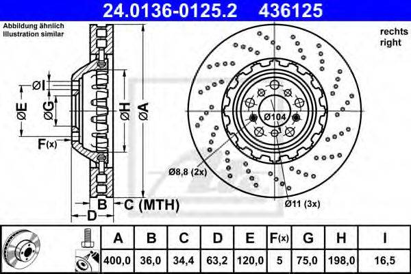 Тормозной диск ATE 24.0136-0125.2